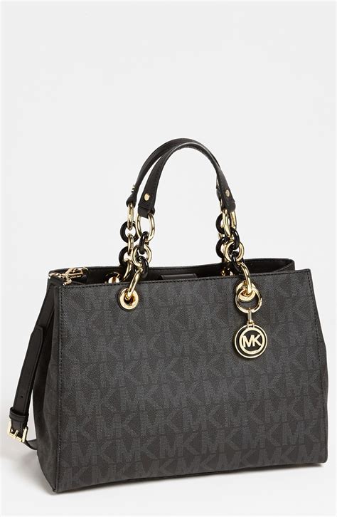 cynthia michael kors handbag black|Michael Kors cynthia medium satchel.